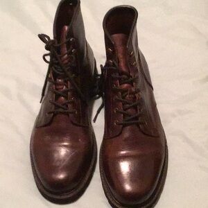 Frye Mens Dawson Lug Boots Leather Lace Up Redwood Brown 3480325 Sz 12 **USED**